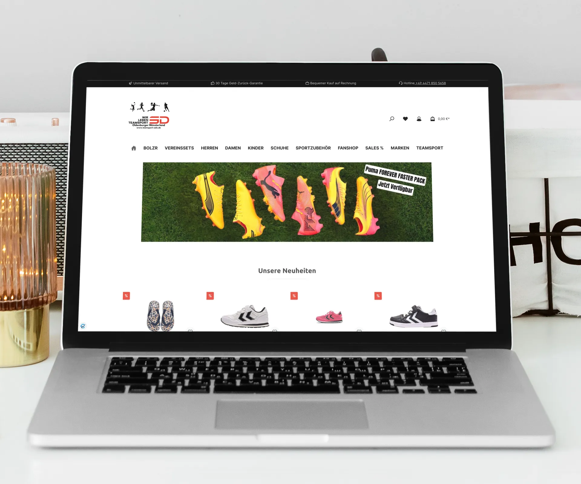 MacBook mit Shopware 6 Onlineshop von Teamsport-Sale – Moderne E-Commerce-Lösung im Überblick MacBook mit Shopware 6 Onlineshop von Teamsport-Sale – Moderne E-Commerce-Lösung im Überblick